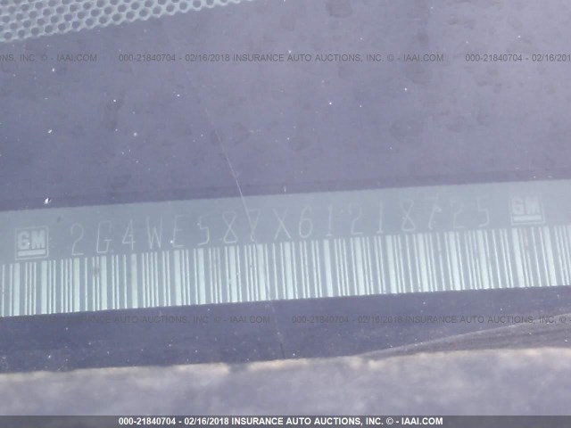 2G4WE587X61218725 - 2006 BUICK LACROSSE CXS BLACK photo 9