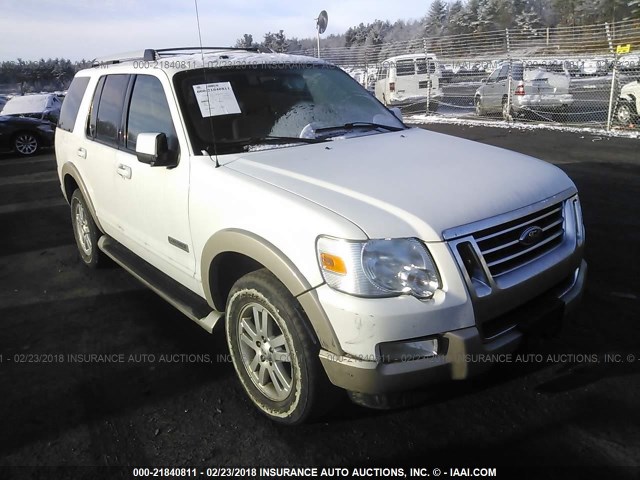 1FMEU74E57UB13787 - 2007 FORD EXPLORER EDDIE BAUER WHITE photo 1