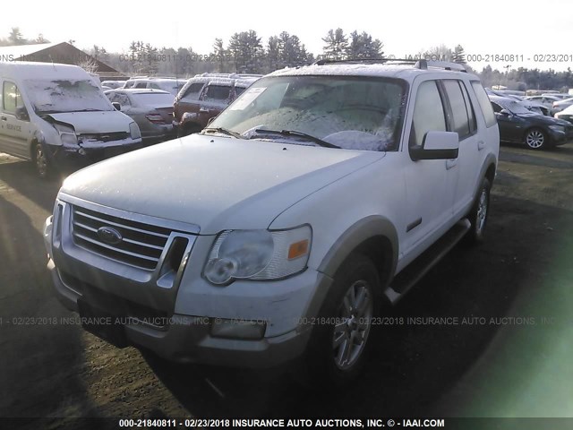 1FMEU74E57UB13787 - 2007 FORD EXPLORER EDDIE BAUER WHITE photo 2