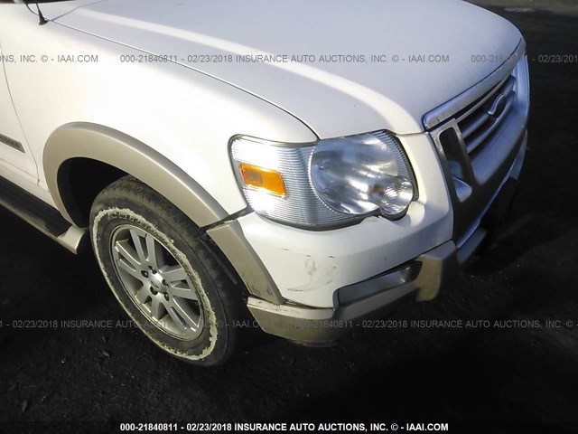 1FMEU74E57UB13787 - 2007 FORD EXPLORER EDDIE BAUER WHITE photo 6