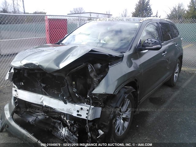 5TDJKRFH4ES054664 - 2014 TOYOTA HIGHLANDER XLE მწვანე ფოტო 2