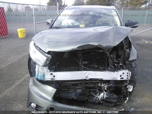 5TDJKRFH4ES054664 - 2014 TOYOTA HIGHLANDER XLE მწვანე ფოტო 6
