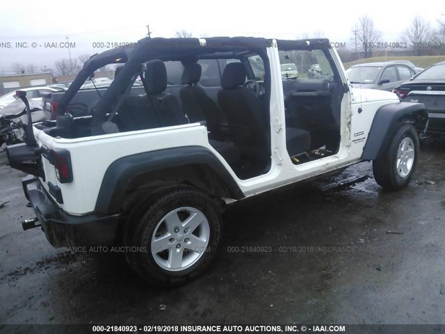 1C4BJWDG0EL121441 - 2014 JEEP WRANGLER UNLIMITE SPORT WHITE photo 4