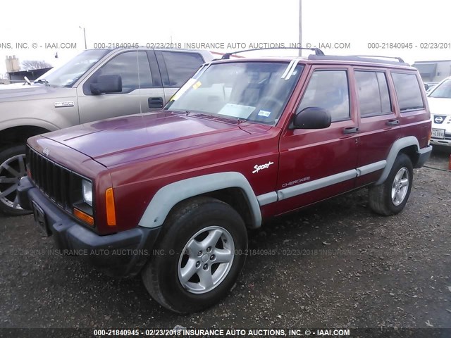 1J4FT68S6WL256851 - 1998 JEEP CHEROKEE SPORT/CLASSIC წითელი ფოტო 2
