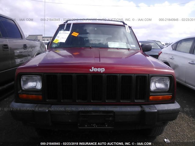 1J4FT68S6WL256851 - 1998 JEEP CHEROKEE SPORT/CLASSIC RED photo 6