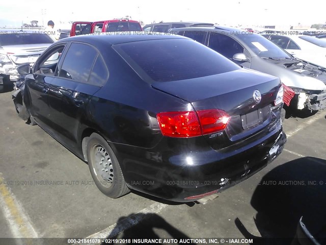 3VW2K7AJ4CM403657 - 2012 VOLKSWAGEN JETTA S 黑色 照片 3