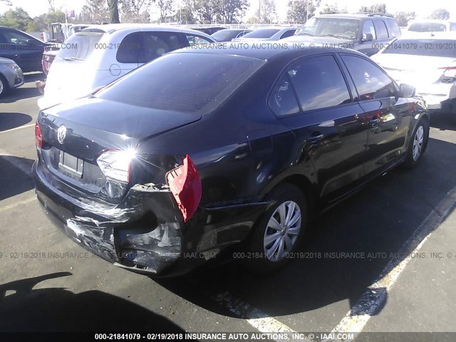 3VW2K7AJ4CM403657 - 2012 VOLKSWAGEN JETTA S 黑色 照片 4