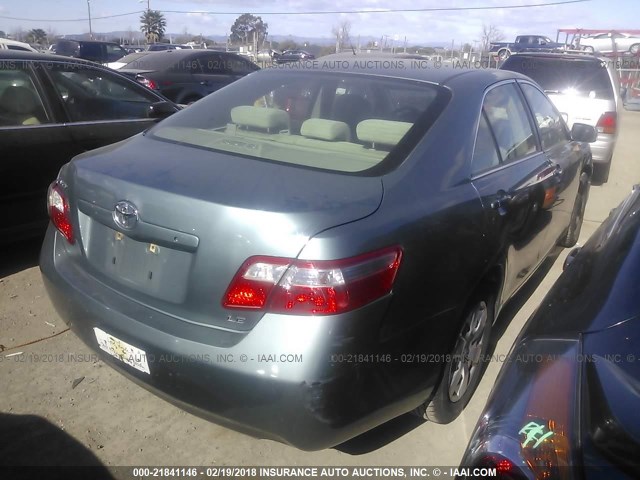 4T1BE46K97U532582 - 2007 TOYOTA CAMRY NEW GENERAT CE/LE/XLE/SE GREEN photo 4
