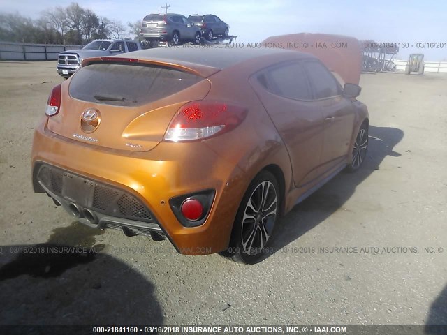 KMHTC6AEXGU260261 - 2016 HYUNDAI VELOSTER TURBO ORANGE photo 4