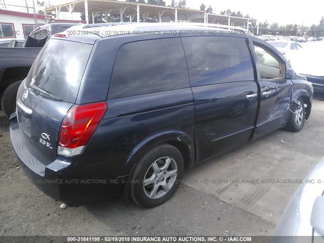 5N1BV28U97N108252 - 2007 NISSAN QUEST S/SE/SL BLUE photo 4