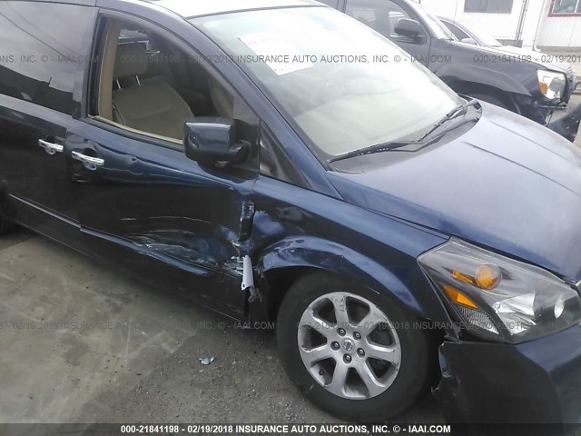 5N1BV28U97N108252 - 2007 NISSAN QUEST S/SE/SL BLUE photo 6