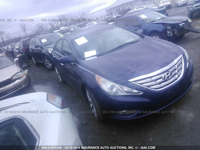 5NPEC4AC8BH086547 - 2011 HYUNDAI SONATA SE/LIMITED BLUE photo 1