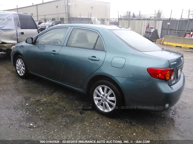 JTDBL40E99J031211 - 2009 TOYOTA COROLLA LE/XLE GREEN photo 3