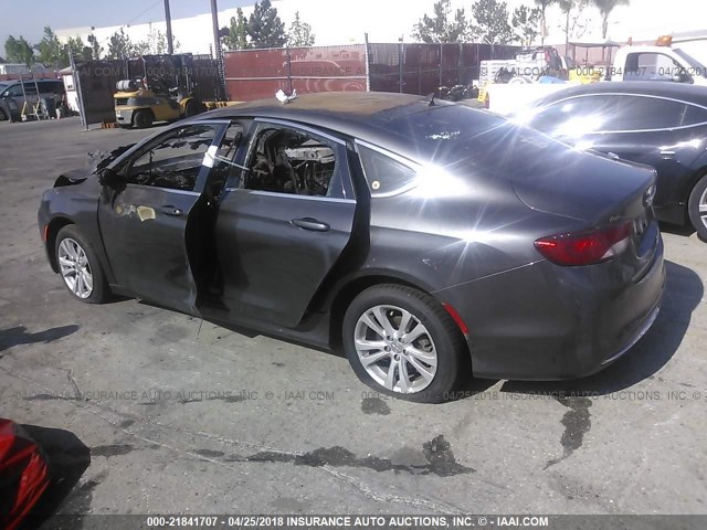 1C3CCCAB0FN635595 - 2015 CHRYSLER 200 LIMITED GRAY photo 3