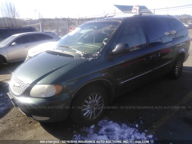 2C8GP64L81R128235 - 2001 CHRYSLER TOWN & COUNTRY LIMITED GREEN photo 2