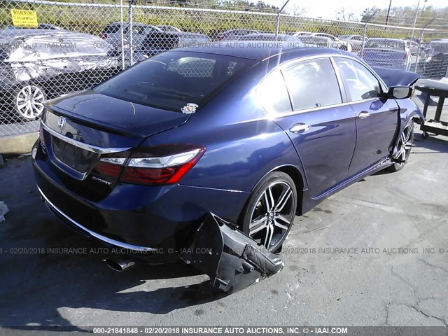 1HGCR2F59GA192266 - 2016 HONDA ACCORD SPORT Көк фото 4