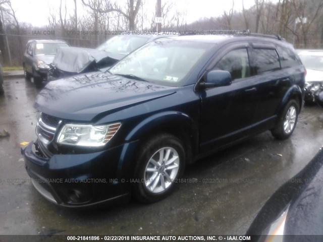 3C4PDCBG0DT685284 - 2013 DODGE JOURNEY SXT BLUE photo 2