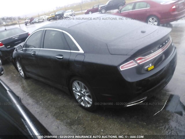 3LN6L2LU1ER806086 - 2014 LINCOLN MKZ HYBRID BLACK photo 3