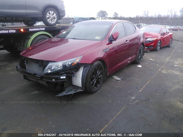 5XXGN4A77EG338472 - 2014 KIA OPTIMA EX RED photo 2