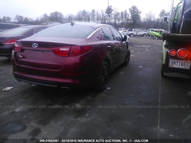 5XXGN4A77EG338472 - 2014 KIA OPTIMA EX RED photo 4