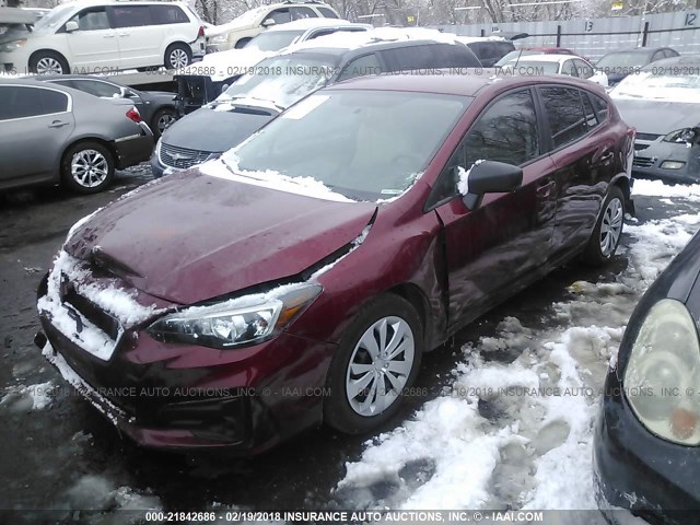 4S3GTAA65H3712609 - 2017 SUBARU IMPREZA RED photo 2