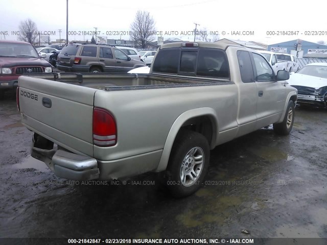 1B7GL42N72S589464 - 2002 DODGE DAKOTA SLT TAN photo 4