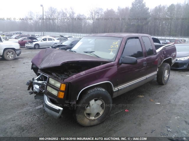 2GTEK19RXT1558860 - 1996 GMC SIERRA K1500 BURGUNDY photo 2