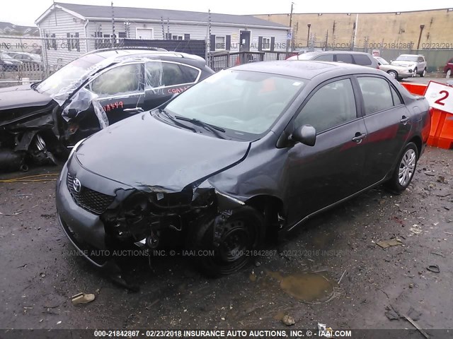 2T1BU40E49C048801 - 2009 TOYOTA COROLLA S/LE/XLE GRAY photo 2