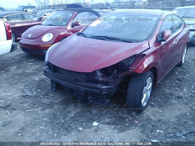 KMHDH4AE5CU449372 - 2012 HYUNDAI ELANTRA GLS/LIMITED RED photo 6