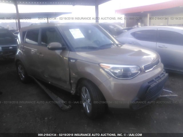 KNDJN2A25E7093887 - 2014 KIA SOUL BROWN photo 1