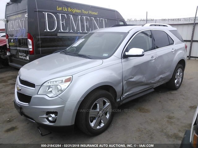 2GNFLDE39F6295585 - 2015 CHEVROLET EQUINOX LTZ SILVER photo 2