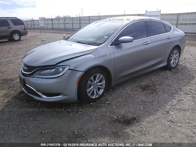 1C3CCCAB0FN741240 - 2015 CHRYSLER 200 LIMITED SILVER photo 2