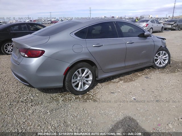 1C3CCCAB0FN741240 - 2015 CHRYSLER 200 LIMITED SILVER photo 4
