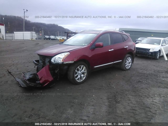 JN8AS5MT3CW262617 - 2012 NISSAN ROGUE S/SV RED photo 2