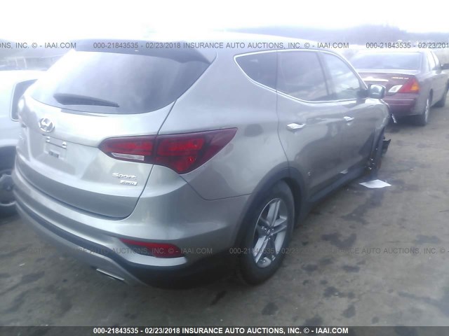 5XYZTDLB6HG411136 - 2017 HYUNDAI SANTA FE SPORT  GRAY photo 4