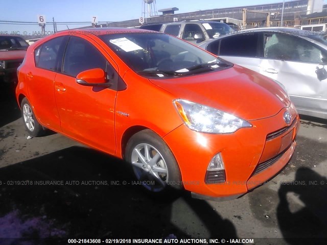 JTDKDTB32C1016687 - 2012 TOYOTA PRIUS C ORANGE photo 1