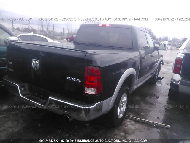 1C6RD7NT1CS255103 - 2012 DODGE RAM 1500 LARAMIE BLACK photo 4