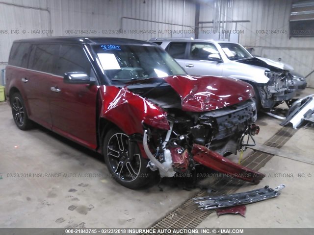 2FMHK6DT5EBD01210 - 2014 FORD FLEX LIMITED RED photo 1