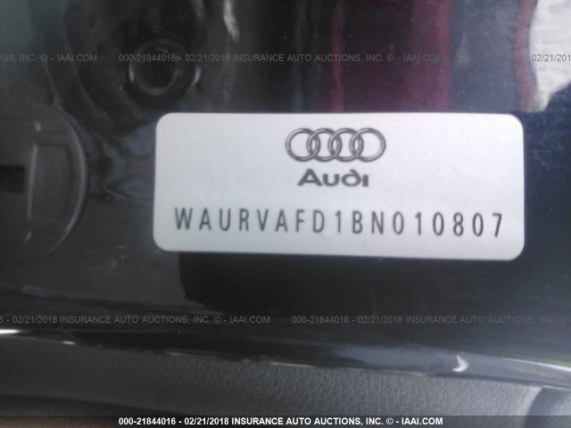 WAURVAFD1BN010807 - 2011 AUDI A8 L QUATTRO BLACK photo 9