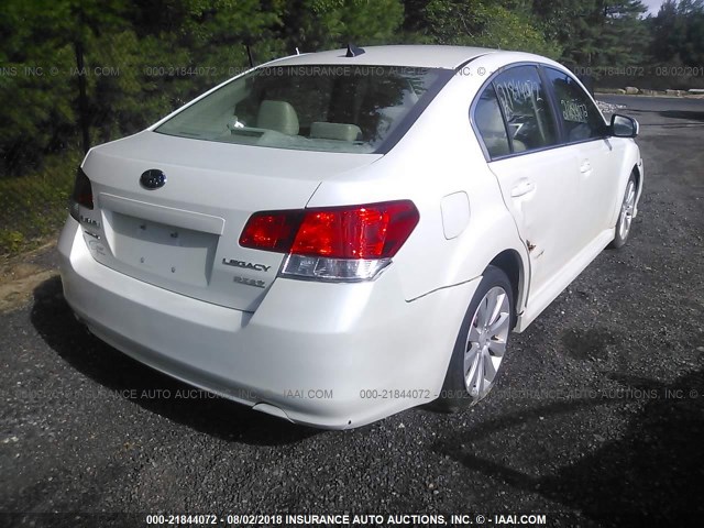 4S3BMBK68B3239923 - 2011 SUBARU LEGACY 2.5I LIMITED WHITE photo 4