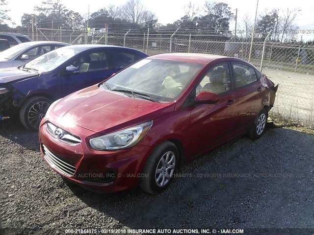 KMHCT4AE7DU445447 - 2013 HYUNDAI ACCENT GLS/GS RED photo 2