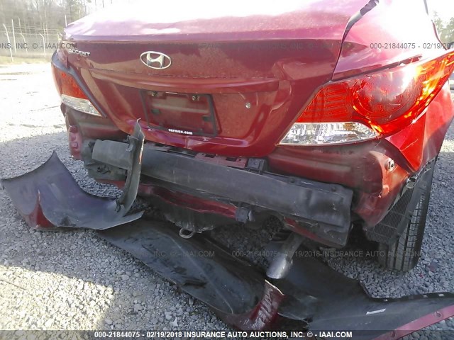 KMHCT4AE7DU445447 - 2013 HYUNDAI ACCENT GLS/GS RED photo 6