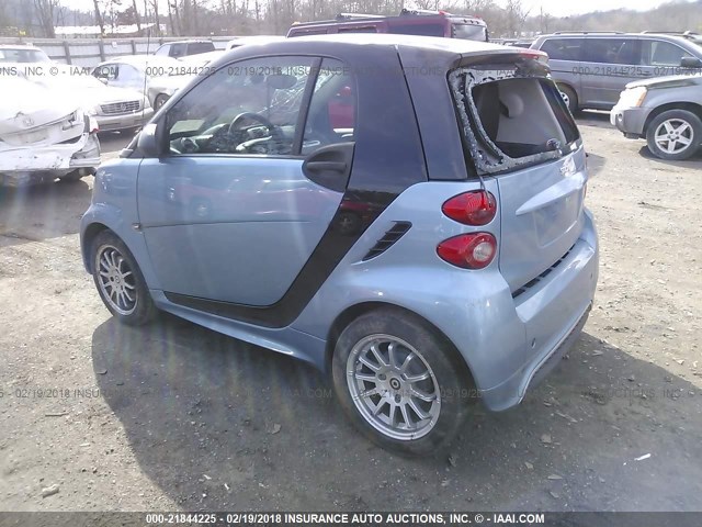 WMEEJ3BA3EK757904 - 2014 SMART FORTWO PURE/PASSION BLUE photo 3