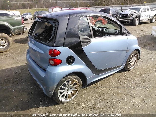 WMEEJ3BA3EK757904 - 2014 SMART FORTWO PURE/PASSION BLUE photo 4