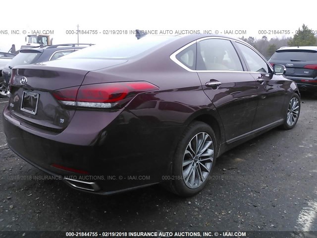 KMHGN4JE7FU099270 - 2015 HYUNDAI GENESIS 3.8L BURGUNDY photo 4