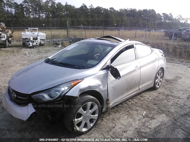 KMHDH4AE7DU565173 - 2013 HYUNDAI ELANTRA GLS/LIMITED SILVER photo 6