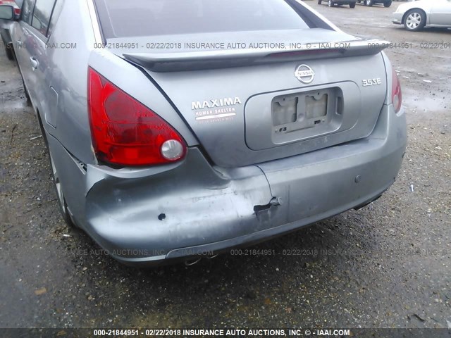 1N4BA41E38C824856 - 2008 NISSAN MAXIMA SE/SL GRAY photo 6