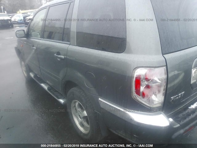 2HKYF18567H523902 - 2007 HONDA PILOT EXL GRAY photo 3