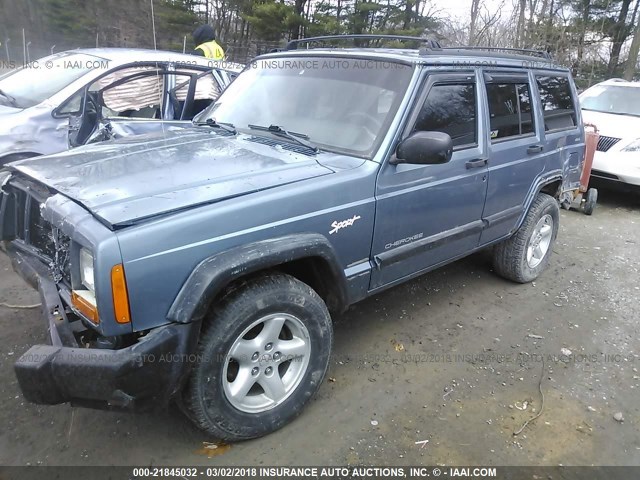 1J4FJ68SXWL132944 - 1998 JEEP CHEROKEE SPORT/CLASSIC BLUE photo 2