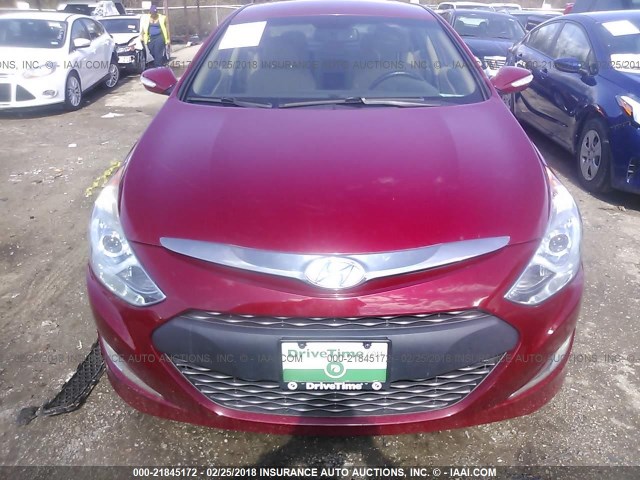 KMHEC4A46CA039739 - 2012 HYUNDAI SONATA HYBRID RED photo 6